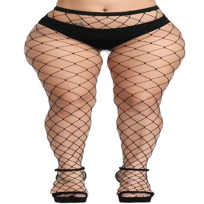 CozyWow Fishnet Tights for Women, High Waist Footed Fishnet Stockings Soft and Stretchy, Womens Patterned Tights 10+ Colors(A-Black-Big Hole)
