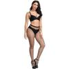 CozyWow Soft & Stretchy High Waist Fishnet Tights Partterned Fishnets Garter Stockings for Women (A-Black-Small Hole) view 2