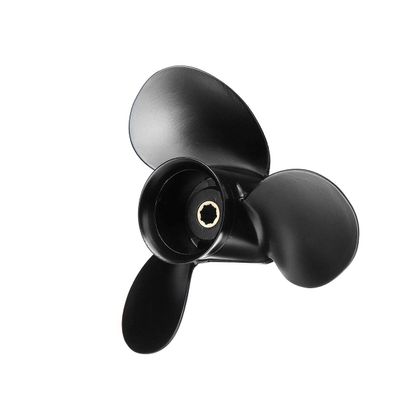 48-828158A12 Aluminum Outboard Prop Propeller with Hub Kit 9x10 1/2 Pitch 3 Blade 8 Spline Tooth Outboard Boat Propeller Replacement Mercury 6-15 HP