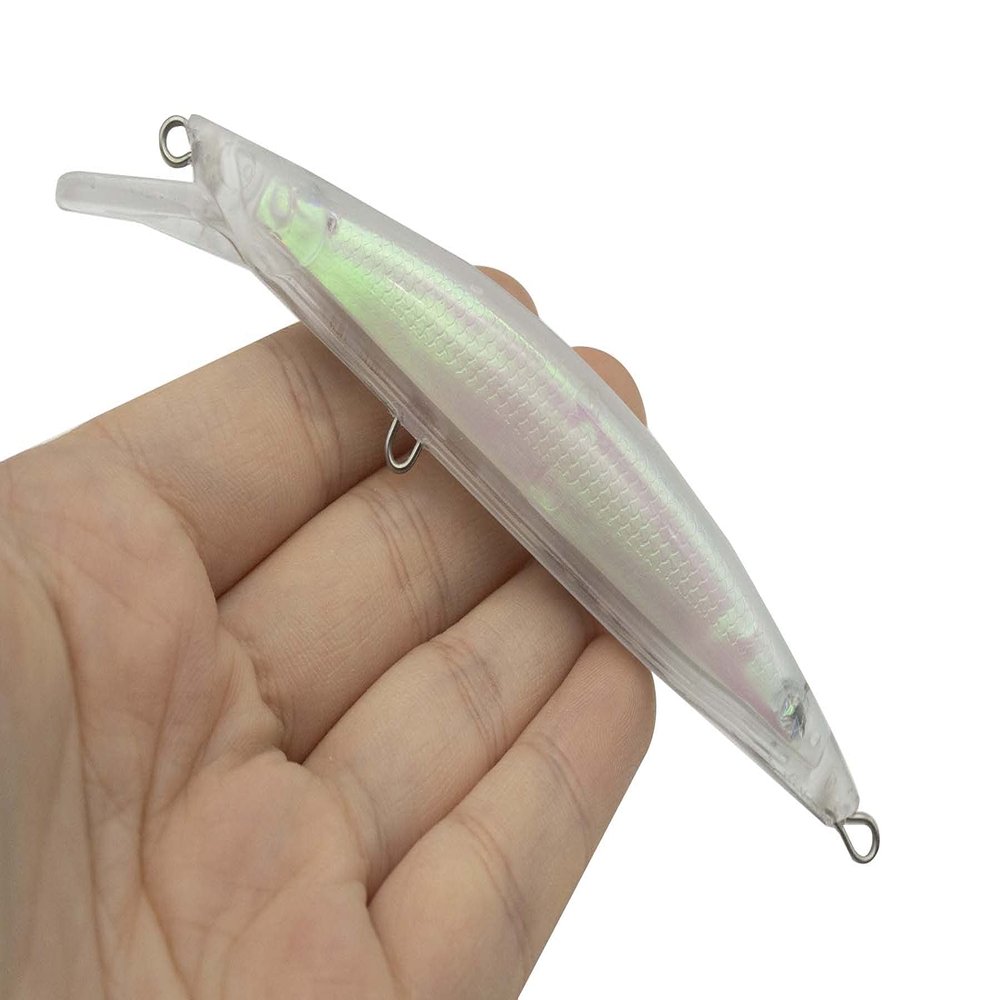 10pcs Unpainted minnowbait Crankbait Fishing Lure Body topwater Freshwater 115mm 12.79g Clear Hard 8185# Free Eye