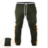 SCREENSHOT Men's Athletic Fitness Slim Fit Workout Track Pants BASIC S41700-Olive/Orange-Small view 2