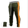 SCREENSHOT Men's Athletic Fitness Slim Fit Workout Track Pants BASIC S41700-Olive/Orange-Small view 3
