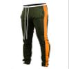 SCREENSHOT Men's Athletic Fitness Slim Fit Workout Track Pants BASIC S41700-Olive/Orange-Large view 1