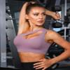 Sykooria Women Sports Bras Off Shoulder Bra Sexy Workout Crop Tops Running Yoga Bras 2 Pack view 4