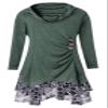 Andongnywell Women's Long Sleeve Scoop Neck Button Side Asymmetrical Dress Lace Flowy T Shirt Dresses (Army Green,4X-Large) view 1