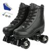 YYW Roller Skates for Women Men, High Top PU Leather Classic Double-Row Roller Skates, Indoor Outdoor Roller Skates for Beginner a Shoes Bag (Black Black Wheel, 37) view 2