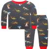 Dolphin&Fish Boys Dinosaur Pajamas Kids Sleepwear Toddler Clothes Sets 2T Blue Gray view 3