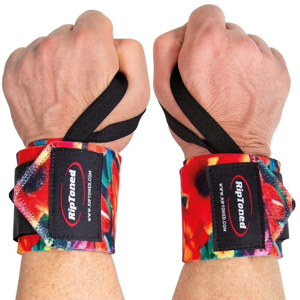 Rip Toned Wrist Wraps for Weightlifting USPA & USAPL Approved 18" Wrist Straps for Powerlifting Adjustable, Durable Gym Wraps with Thumb Loop Quality Support for Men & Women Large Floral Flex