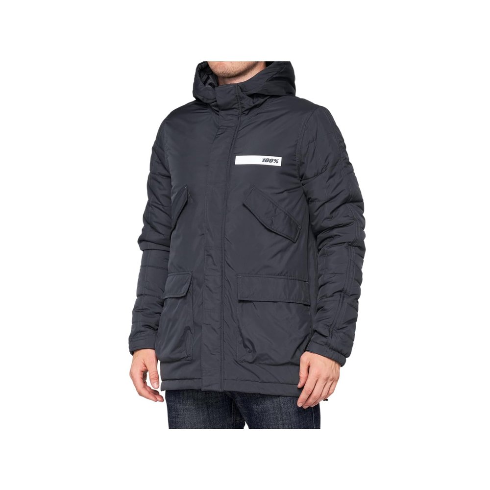 100% Tyro Hooded Zip Jacket - 2022 - Men's Charcoal, M