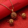 Bead Necklace Earrings for Women Round Ball Jewelry Sets African Arabia Nigeria Gifts view 2