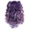ANOGOL Hair Cap+Mix Purple Wig Lavender Violet Wigs with 2 Ponytails Long Violet Lavender Curly Ponytail Wig for Lolita Cosplay Halloween Women Costume Pigtails Party Wigs for Mardi Gras (Mix Purple) view 3