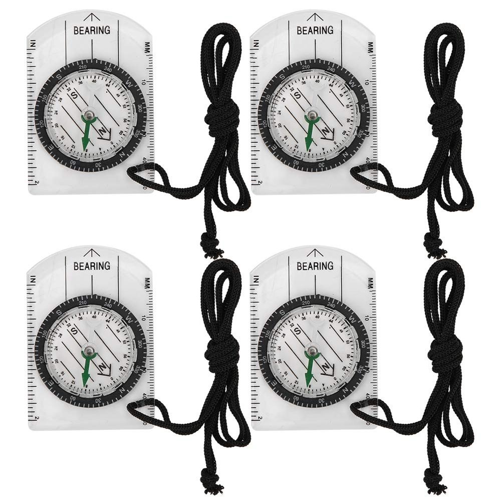 Alomejor 4pcs Orienteering Professional Map Reading Children Hiking Backpacking Survival Compass