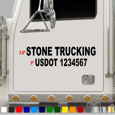 2 Line USDOT Number Vinyl Sticker with Company Name