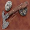 FB LEATHER CRAFTS Tactical Combat Custom Made Damascus Steel Hunting Axe/Throwing Hatchets Smart Axe FBA-0020 / Camping & Hiking/Compact Axe/Gift for him (Natural Snack Wood) view 2