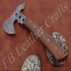 FB LEATHER CRAFTS Tactical Combat Custom Made Damascus Steel Hunting Axe/Throwing Hatchets Smart Axe FBA-0020 / Camping & Hiking/Compact Axe/Gift for him (Natural Snack Wood) view 3