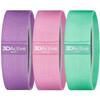 3DActive Fabric Resistance Bands for Legs & Butt. Wide Non-Slip Hip Band Set for Home & Gym Workouts. Exercise Guide & Carry Bag Included - Purple, Pink, Green. view 1