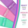 3DActive Fabric Resistance Bands for Legs & Butt. Wide Non-Slip Hip Band Set for Home & Gym Workouts. Exercise Guide & Carry Bag Included - Purple, Pink, Green. view 2