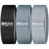 3DActive Fabric Resistance Bands for Legs & Butt. Wide Non-Slip Hip Band Set for Home & Gym Workouts. Exercise Guide & Carry Bag Included - Black, Dark Grey, Light Grey.