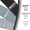 3DActive Fabric Resistance Bands for Legs & Butt. Wide Non-Slip Hip Band Set for Home & Gym Workouts. Exercise Guide & Carry Bag Included - Black, Dark Grey, Light Grey. view 2