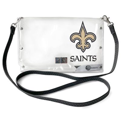 Littlearth New Orleans Saints NFL Clear Envelope Purse with Black Fashion Strap