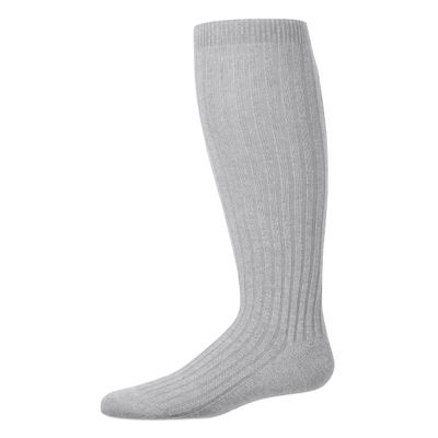 MeMoi Ribbed Cotton Blend Knee High Sock Light Gray Heather 8-9