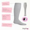 MeMoi Ribbed Cotton Blend Knee High Sock Light Gray Heather 8-9 view 3