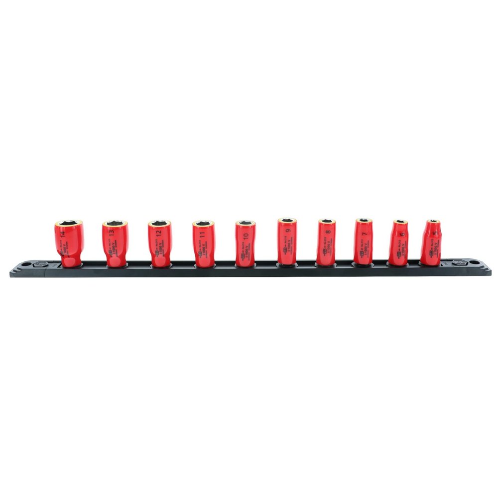 10 PC INSUL SOCKETS 1/4 DRIVE