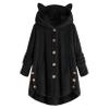 Andongnywell Women's New Hooded Sherpa Outwear Casual Winter Warm Soft Teddy Coat Buttons Hooded Jacket (Black,Medium) view 1