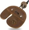 Ringsun Leather Archery Finger Tabs,Handmade Archery Finger Guard for Shooting Practice Gear, Recurve Bow Fingers Tab,Right Hand Brown RS02-8