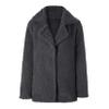Andongnywell Ms. Fuzzy Wool Coat Button Cardigan Winter Warm Coat Can Stand Collar Long Sleeve Overcoat (Gray,Large) view 1