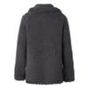 Andongnywell Ms. Fuzzy Wool Coat Button Cardigan Winter Warm Coat Can Stand Collar Long Sleeve Overcoat (Gray,Large) view 2