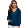 Andongnywell Women's Zip Up Faux Shearling Fluffy Hooded Cropped Teddy Jacket Lamb wool Casual Coat (Navy,Small) view 1