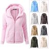 Andongnywell Women's Zip Up Faux Shearling Fluffy Hooded Cropped Teddy Jacket Lamb wool Casual Coat (Navy,Small) view 3