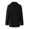 Andongnywell Ms. Fuzzy Wool Coat Button Cardigan Winter Warm Coat Can Stand Collar Long Sleeve Overcoat (Black,Large) view 2