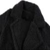 Andongnywell Ms. Fuzzy Wool Coat Button Cardigan Winter Warm Coat Can Stand Collar Long Sleeve Overcoat (Black,Large) view 3