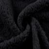 Andongnywell Ms. Fuzzy Wool Coat Button Cardigan Winter Warm Coat Can Stand Collar Long Sleeve Overcoat (Black,Large) view 4