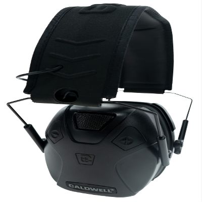 Caldwell E-MAX Adult Black Bluetooth Alkaline Low Profile Electronic Muffs with 24 NRR Ear Protection for Shooting, Hunting