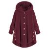 Andongnywell Women Oversized Sherpa Hoodie Fuzzy Fleece Jacket Single Row Buttons Outerwear Coat with Pockets (Wine Red,3X-Large) view 1