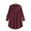 Andongnywell Women Oversized Sherpa Hoodie Fuzzy Fleece Jacket Single Row Buttons Outerwear Coat with Pockets (Wine Red,3X-Large) view 2