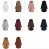 Andongnywell Women Oversized Sherpa Hoodie Fuzzy Fleece Jacket Single Row Buttons Outerwear Coat with Pockets (Wine Red,3X-Large) view 3