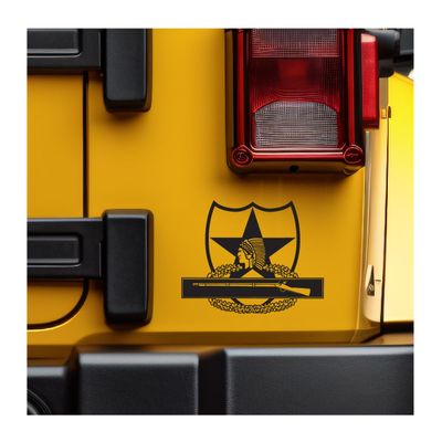 2nd Infantry and CIB Vinyl Decal (Black, 8" Wide)