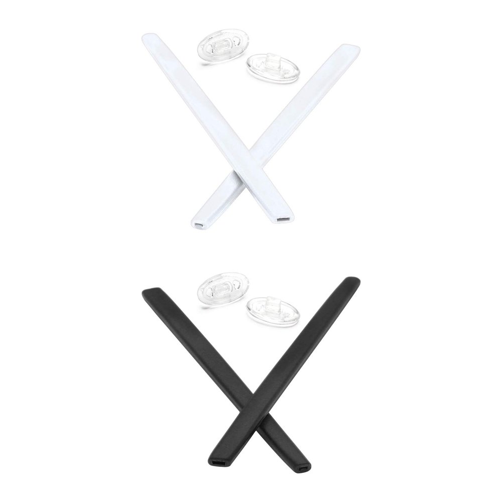 Mryok 2 Pair Replacement Earsocks Nosepiece for Oakley Square Wire 2(2014) - White & Black