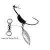 15pcs/Set Weighted Twistlock Hooks with Centering Pin,Silver/Gold Spin Saltwater Worm Hooks Size 0.07-0.25oz (Black Weight+Silver Spin) view 3
