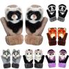 Hand-Knitted Pet Gloves Handmade Plush Animal Gloves,Full Fingers Thickening Soft Winter Warm Mittens for Kids Girl view 3