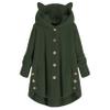Andongnywell women's long-sleeved hooded faux fur one-piece fluffy oversized coat Round neck collar pocket warm (Army Green,XX-Large) view 1