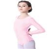 Aoylisey Girls' Team Basic Long Sleeve Leotard Gymnastics Ballet Dance Bodysuits for Kids (PInk 2, XS)