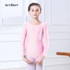 Aoylisey Girls' Team Basic Long Sleeve Leotard Gymnastics Ballet Dance Bodysuits for Kids (PInk 2, XS) view 2