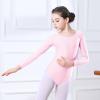 Aoylisey Girls' Team Basic Long Sleeve Leotard Gymnastics Ballet Dance Bodysuits for Kids (PInk 2, XS) view 3