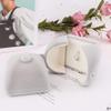 Rolin Roly Ring Box Velvet Gift Box Flocked Jewelry Displays Boxes Soft Wedding Box for Weddings Engagement Birthday and Anniversary Gray view 2