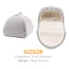 Rolin Roly Ring Box Velvet Gift Box Flocked Jewelry Displays Boxes Soft Wedding Box for Weddings Engagement Birthday and Anniversary Gray view 3